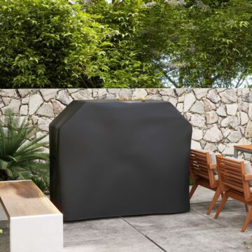 Outsunny 147 X 61cm Plastic Coated Protective Grill Cover - Black