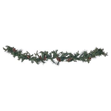 Christmas Garland Green Synthetic Material Artificial 180 Cm With Led Lights Seasonal Decor Winter Holiday Greenery Beliani