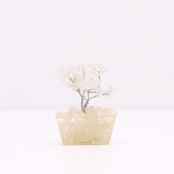 Mini Gemstone Tree On Orgonite Base - Rock Quartz (15 Stones)