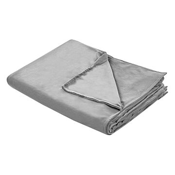 Weighted Blanket Cover Grey Polyester Fabric 120 X 180 Cm Solid Pattern Modern Design Bedroom Textile Beliani