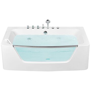 Whirlpool Bath White Sanitary Acrylic Single 170 X 80 Cm 9 Jet Rectangular Modern Style Beliani