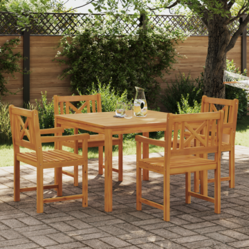 Vidaxl 5 Piece Garden Dining Set Solid Wood Acacia