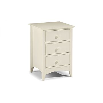Cameo 3 Drawer Bedside - Stone White