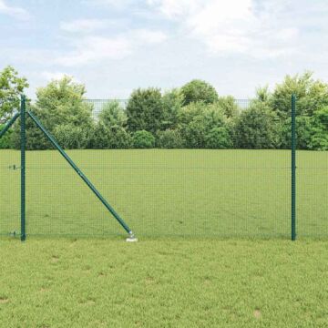 Vidaxl Welded Wire Fence With 13 Spike Posts Green 1.2x50 M Steel