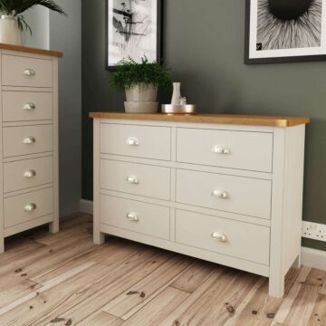 6 Drawer Chest Of Drawers Dove Grey/light Oak