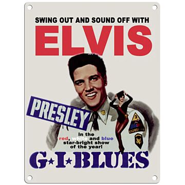 Small Metal Sign 45 X 37.5cm Movie Poster Elvis G.i Blues