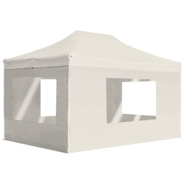 Vidaxl Professional Folding Party Tent With Walls Aluminium 4.5x3 M Cream