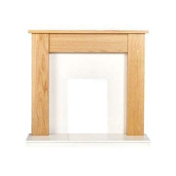 Adam Buxton Fireplace In Oak & White Marble, 48 Inch