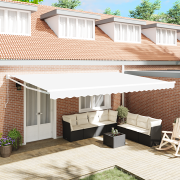 Vidaxl Manual Retractable Awning White 500x300 Cm