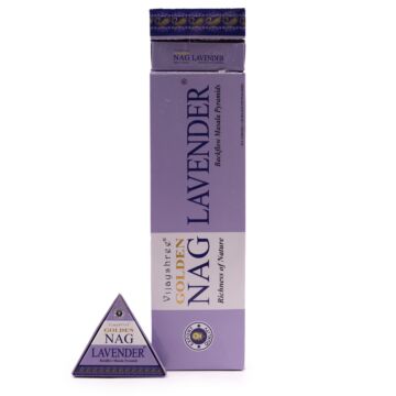42g Jumbo Golden Nag - Lavender Back Flow Incense Cones
