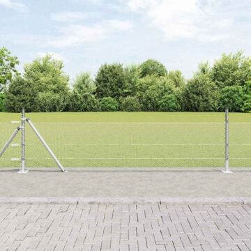 Vidaxl Hexagon Fence 0.5x100 M Galvanised Steel, Vidaxl Fence Posts With Base Plates 13 Pcs Ø32mm 70cm Galvanised Steel