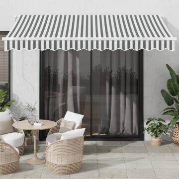 Vidaxl Automatic Retractable Awning Anthracite&white 350x250 Cm