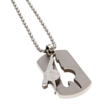 Arsenal Fc Cut Out Cannon Dog Tag & Chain