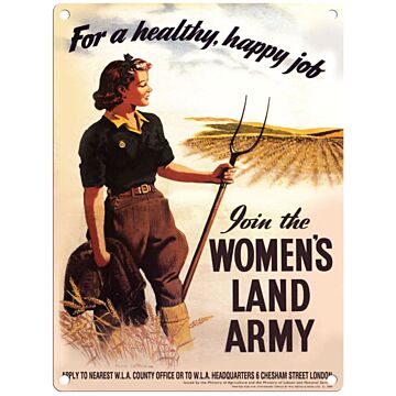 Large Metal Sign 60 X 49.5cm Vintage Retro Women's Land Army