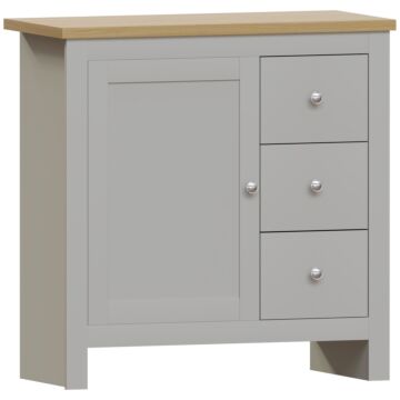 Vida Designs Arlington 3 Drawer 1 Door Sideboard, Grey