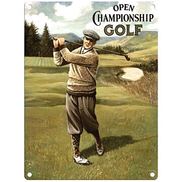 Small Metal Sign 45 X 37.5cm Vintage Retro Open Champ Golf