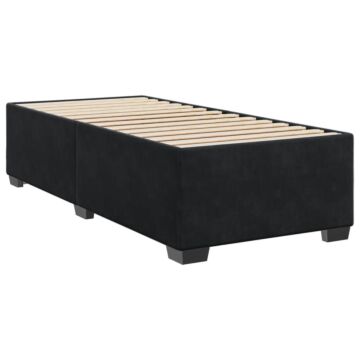 Vidaxl Box Spring Bed With Mattress Black 90x190 Cm Velvet