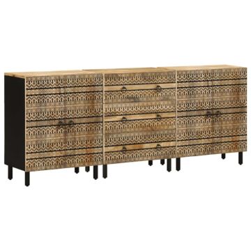 Vidaxl Sideboards 3 Pcs Solid Wood Mango