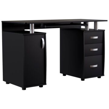 Vida Designs Otley 3 Drawer Computer Desk, Black