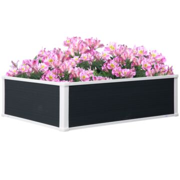Outsunny Garden Raised Bed Planter Grow Containers For Outdoor Patio Plant Flower Vegetable Pot Pp 100 X 80 X 30 Cm