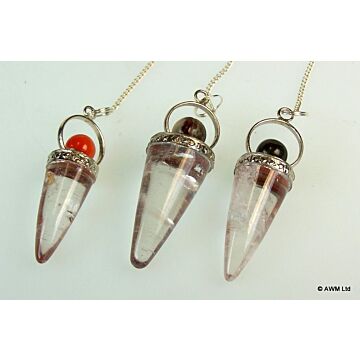 Rock Crystal Cone & Silver Ring - Asst