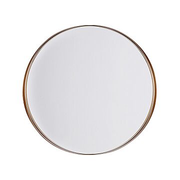 Wall Mounted Hanging Mirror Copper-colour 40 Cm Round Decorative Accent Piece Beliani