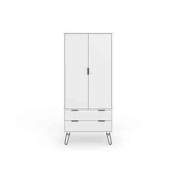 Augusta White 2 Door, 2 Drawer Wardrobe