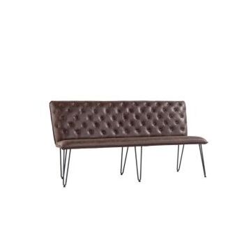 Studded Back Bench Brown/graphite