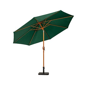 Green 3m Woodlook Crank And Tilt Parasol (38mm Pole, 8 Ribs)this Parasol Is Made Using Polyester Fabric Which Has A Weather-proof Coating & Upf Sun Protection Level 50