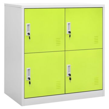 Vidaxl Locker Cabinets 2 Pcs Light Grey And Green 90x45x92.5 Cm Steel