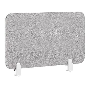 Desk Screen Light Grey Pet Board Fabric Cover 80 X 40 Cm Acoustic Screen Modular Mounting Clamps Home Office Beliani