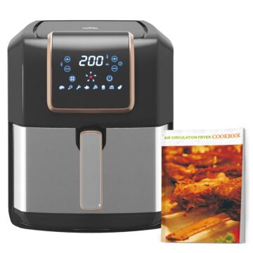 Homcom 6.5l Air Fryer, 1700w Air Fryer Oven With Digital Display, Rapid Air Circulation, Adjustable Temperature, Timer And Nonstick Basket For Oil Less Or Low Fat Cooking, Black