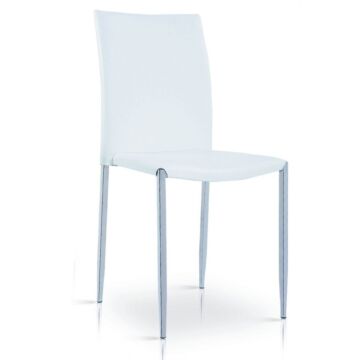 Iris Pu Chair White & Chrome (4s)