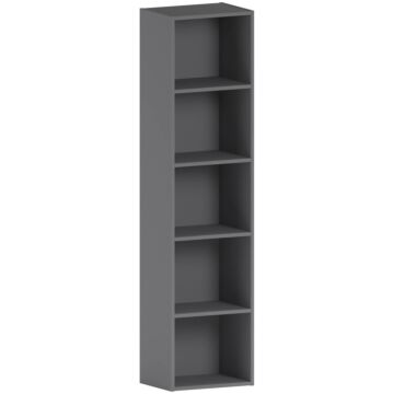 Vida Designs Oxford 5 Tier Cube Bookcase, Grey