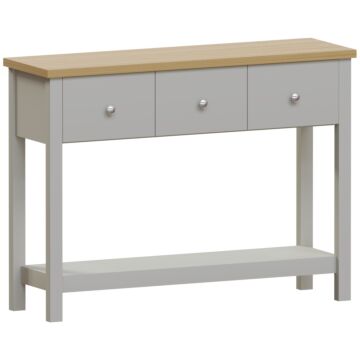 Arlington 3 Drawer Console Table, Grey