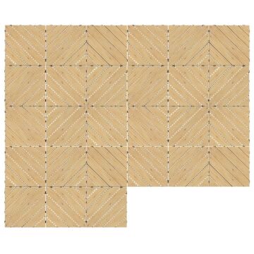 Outsunny 27 Pcs Wooden Interlocking Decking Tiles, 30 X 30 Cm Anti-slip Outdoor Flooring Tiles, 0.81㎡ Per Pack, All Weather Use For Patio, Balcony, Terrace, Hot Tub, Yellow