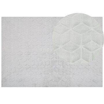 Faux Rabbit Fur Rug Mint Grey Artificial Polyester Fur 160 X 230 Cm Soft Shaggy High Pile Rug Beliani