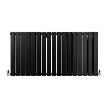 Designer Flat Panel Radiators Matt Black 600mm X 1190mm