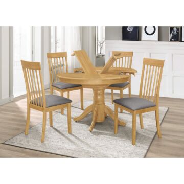 Leicester Dining Set With 4 Chairs Light Oak