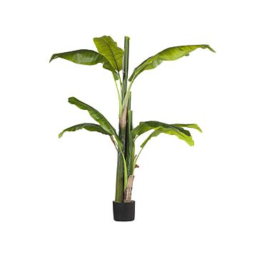 Artificial Potted Banana Tree Green And Black Synthetic 154 Cm Material Decorative Indoor Accessory Beliani
