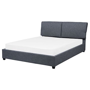 Bed Frame Grey Eu King Size 5ft3 Modern Beliani