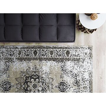 Area Rug Grey 160 X 230 Cm Oriental Distressed Living Room Bedroom Beliani