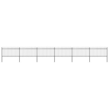 Vidaxl Garden Fence With Spear Top Steel 10.2x1 M Black