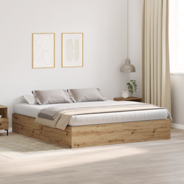 Vidaxl Storage Bed Frame Artisan Oak 200x200 Cm