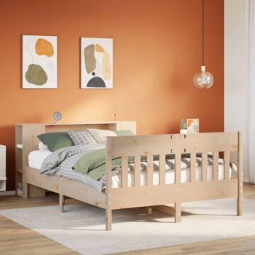 Vidaxl Bookcase Bed Without Mattress 150x200 Cm King Size Solid Wood Pine
