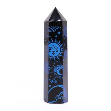 Black Obsidian Points (approx 60-70 Gm 9cm) - Mystic Story - Midnight Blue