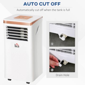 Homcom 7000 Btu 4-in-1 Compact Portable Mobile Air Conditioner Unit Cooling Dehumidifying Ventilating W/ Fan Remote Led Display 24 Hr Auto Shut-down