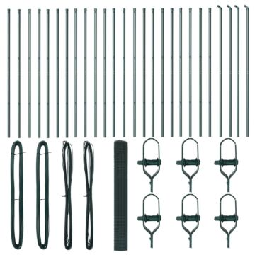 Vidaxl Welded Wire Fence With 13 Posts Green 1.4x50 M Steel