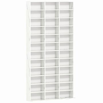 Homcom Cd Storage Unit With Adjustable Shelves, 102 X 195 Cm, Marble Effect
