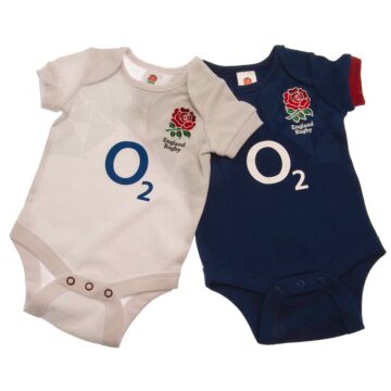 England Rfu 2 Pack Bodysuit 6/9 Mths Pc